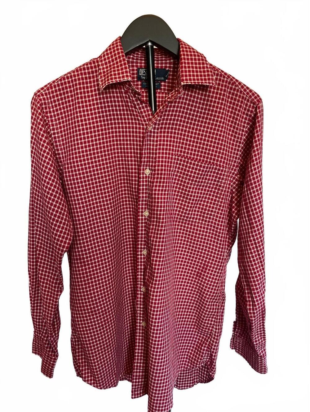 Polo Ralph Lauren Red White Gingham Shirt S 100% Cotton Preppy Ivy Heritage